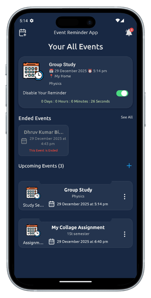 Timely App Interface