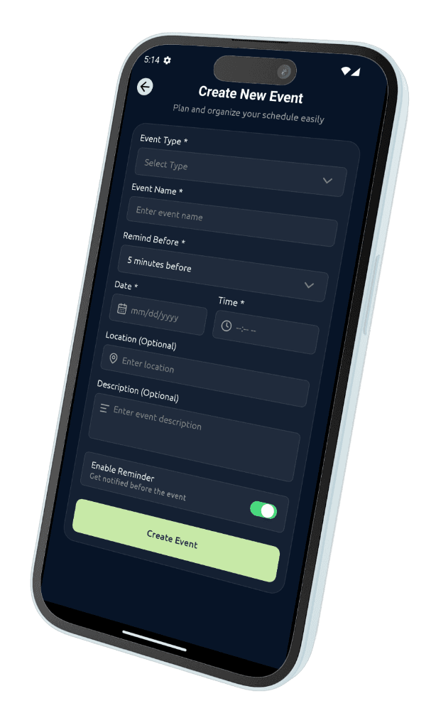 Create Event Interface